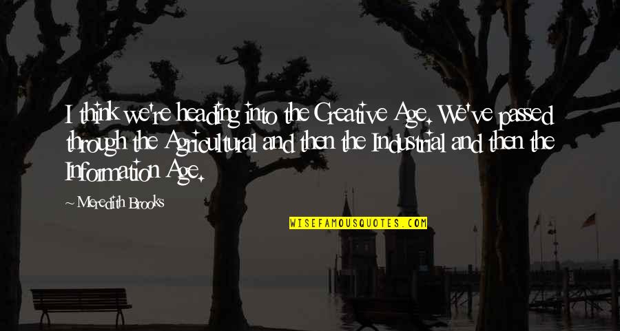 Information Age Quotes By Meredith Brooks: I think we're heading into the Creative Age.