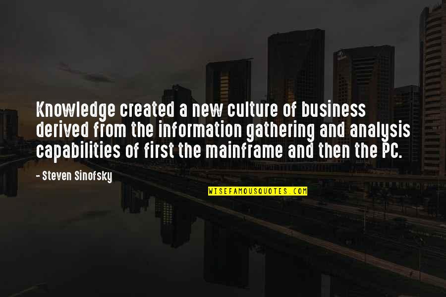 Information And Knowledge Quotes By Steven Sinofsky: Knowledge created a new culture of business derived