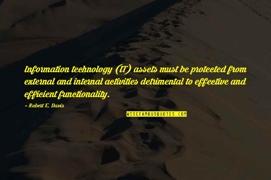 Information Governance Quotes By Robert E. Davis: Information technology (IT) assets must be protected from