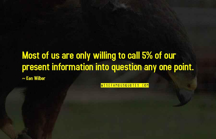Information Of Quotes By Ken Wilber: Most of us are only willing to call