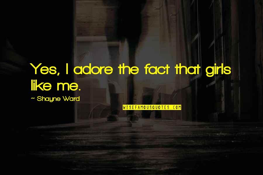 Information Technology Inspirational Quotes By Shayne Ward: Yes, I adore the fact that girls like