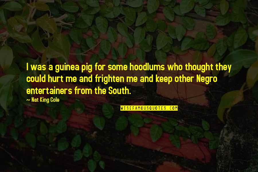 Informational Text Quotes By Nat King Cole: I was a guinea pig for some hoodlums