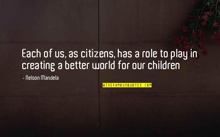 Infortunios De Alonso Quotes By Nelson Mandela: Each of us, as citizens, has a role