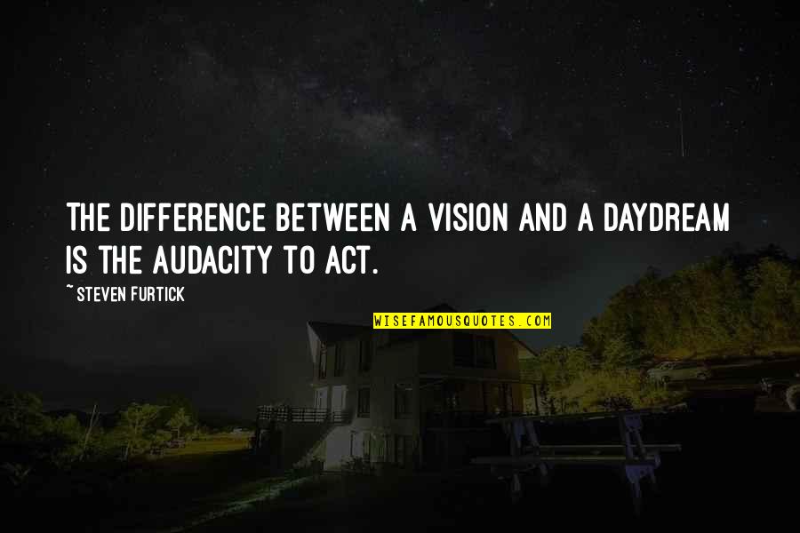 Infraction Synonym Quotes By Steven Furtick: The difference between a vision and a daydream