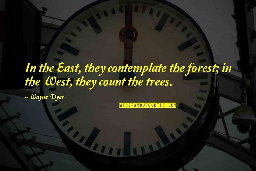 Infralapsarianism Supralapsarianism Quotes By Wayne Dyer: In the East, they contemplate the forest; in