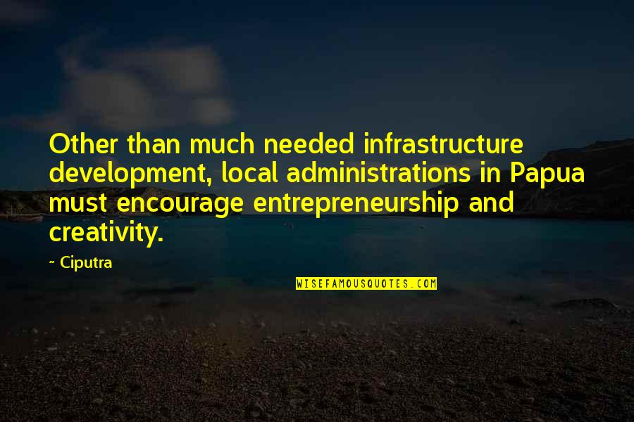 Infrastructure Quotes By Ciputra: Other than much needed infrastructure development, local administrations