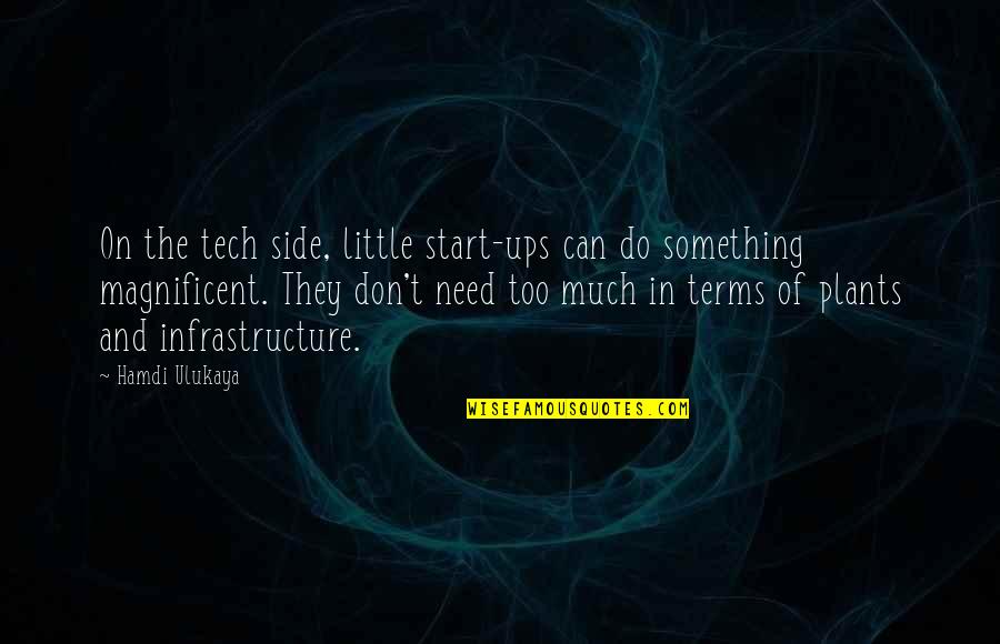 Infrastructure Quotes By Hamdi Ulukaya: On the tech side, little start-ups can do