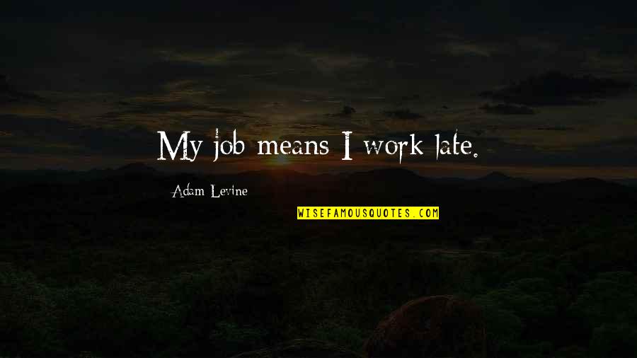 Ing Nieur Biom Dical Quotes By Adam Levine: My job means I work late. Ing Nieur Biom Dical Quotes By Adam Levine: My job means I work late.