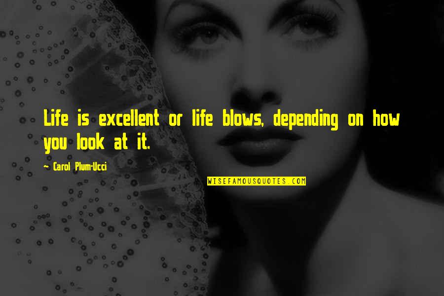 Ingallinera Quotes By Carol Plum-Ucci: Life is excellent or life blows, depending on Ingallinera Quotes By Carol Plum-Ucci: Life is excellent or life blows, depending on