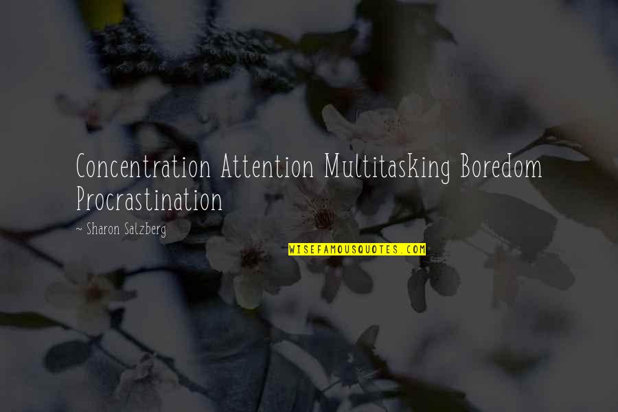 Ingegno In Art Quotes By Sharon Salzberg: Concentration Attention Multitasking Boredom Procrastination