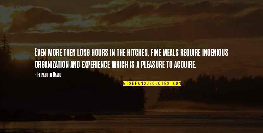 Ingenious Quotes By Elizabeth David: Even more then long hours in the kitchen,