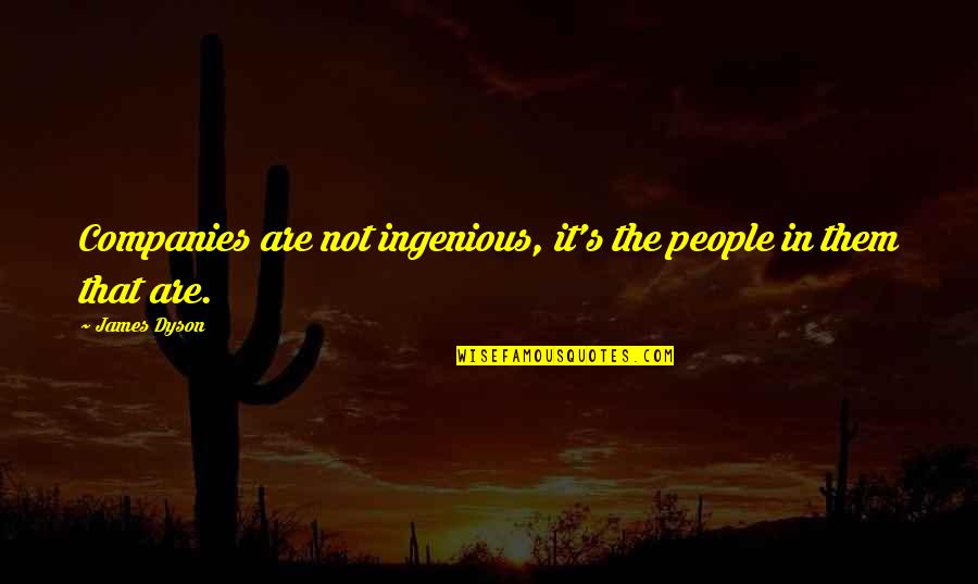 Ingenious Quotes By James Dyson: Companies are not ingenious, it's the people in