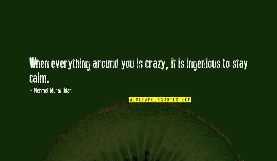 Ingenious Quotes By Mehmet Murat Ildan: When everything around you is crazy, it is