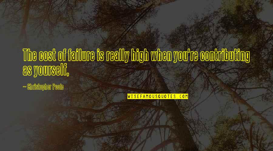 Ingeniously Contrived Quotes By Christopher Poole: The cost of failure is really high when