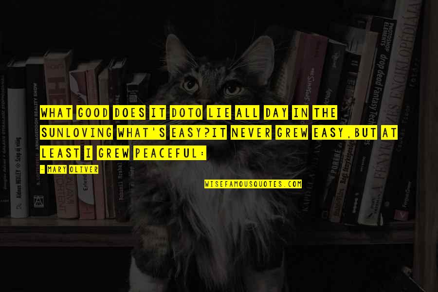 Ingeniously Contrived Quotes By Mary Oliver: What good does it doto lie all day