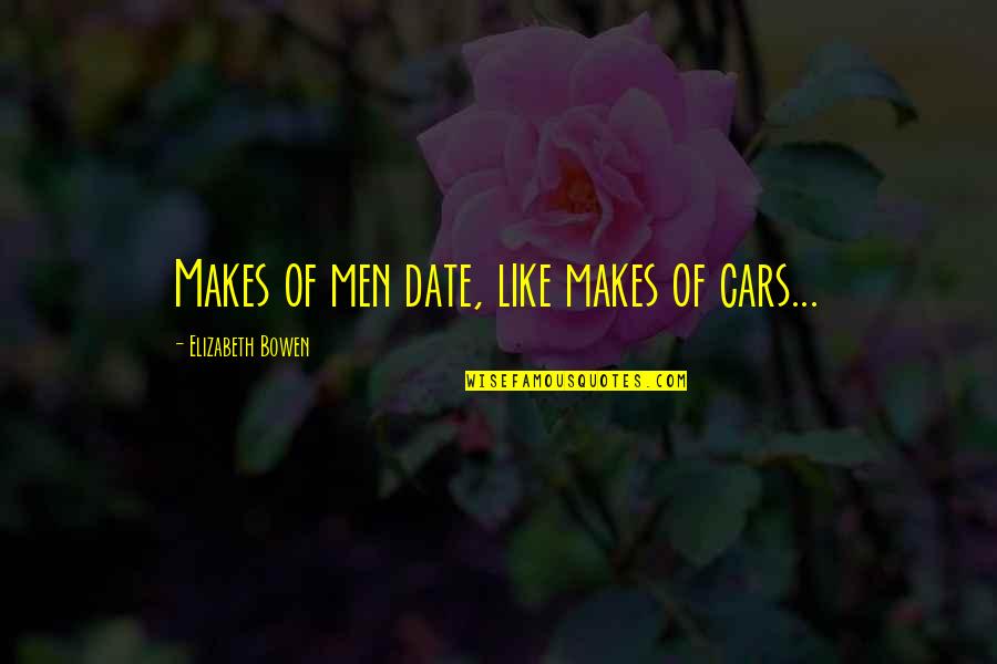 Ingenique Quotes By Elizabeth Bowen: Makes of men date, like makes of cars...