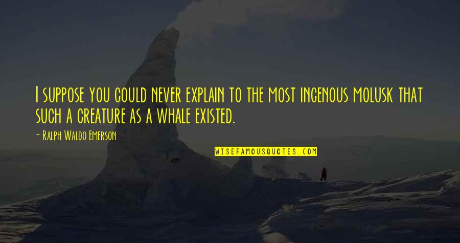 Ingenous Quotes By Ralph Waldo Emerson: I suppose you could never explain to the