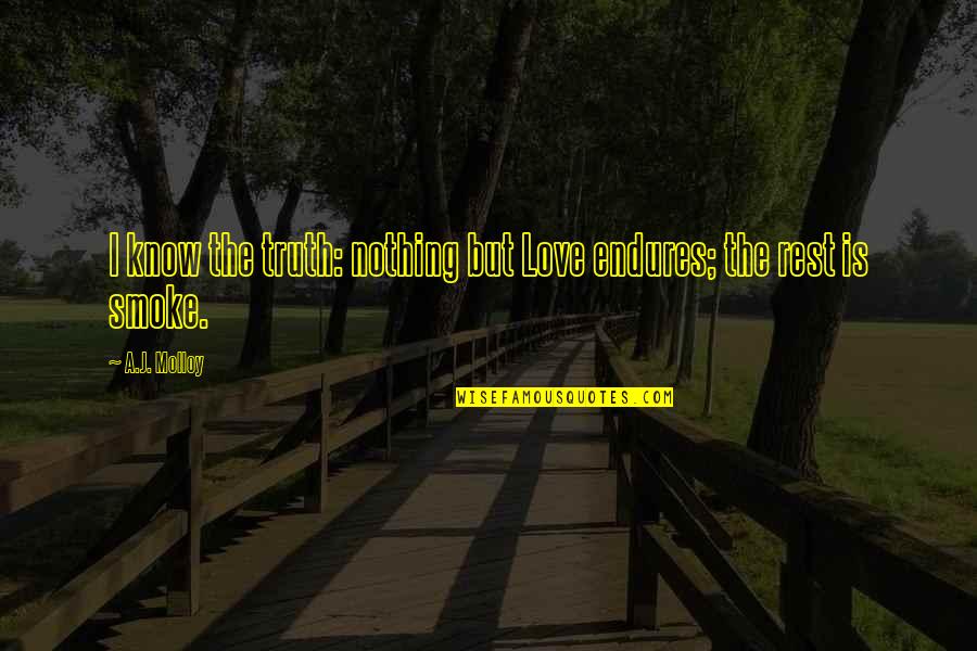 Ingenuamente Significado Quotes By A.J. Molloy: I know the truth: nothing but Love endures;