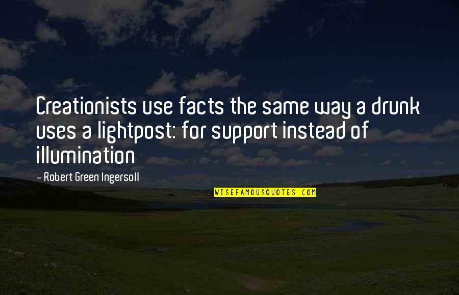 Ingersoll's Quotes By Robert Green Ingersoll: Creationists use facts the same way a drunk