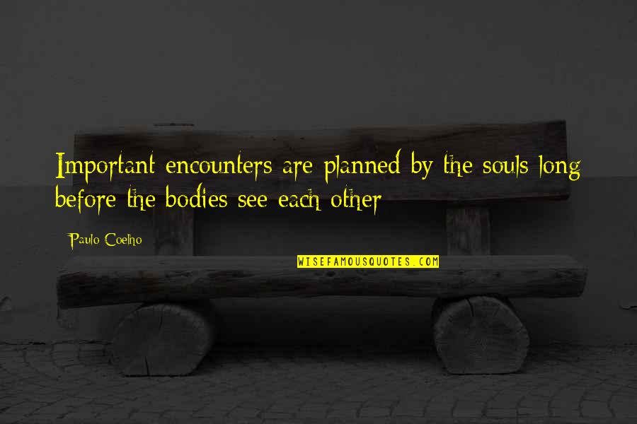 Ingletto Quotes By Paulo Coelho: Important encounters are planned by the souls long