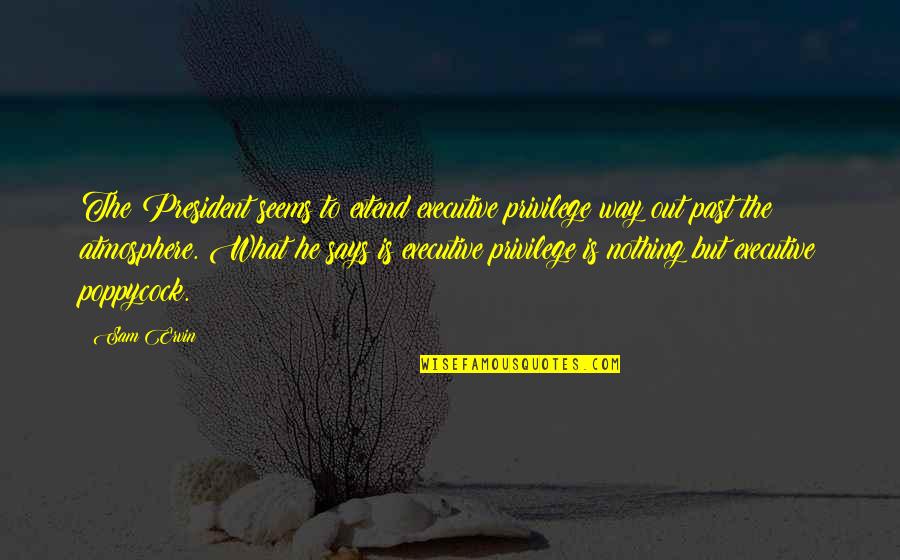 Inglezi Quotes By Sam Ervin: The President seems to extend executive privilege way