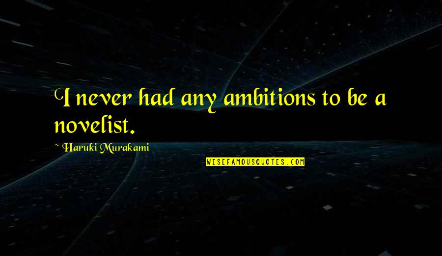 Ingmar Bergman Movie Quotes By Haruki Murakami: I never had any ambitions to be a Ingmar Bergman Movie Quotes By Haruki Murakami: I never had any ambitions to be a