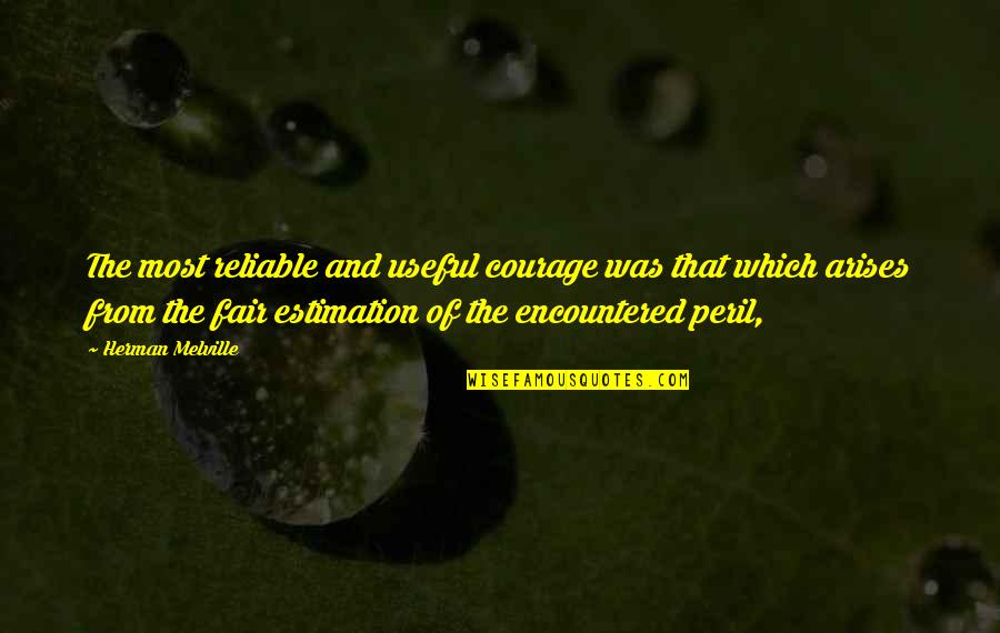 Ingratiating Personality Quotes By Herman Melville: The most reliable and useful courage was that