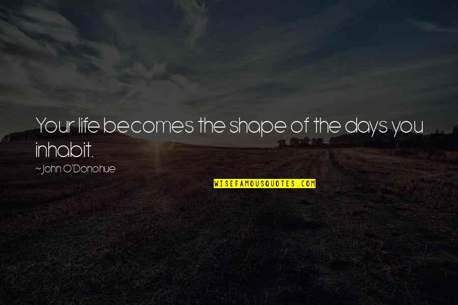 Inhabit Quotes By John O'Donohue: Your life becomes the shape of the days