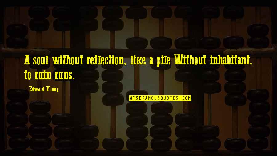 Inhabitant Quotes By Edward Young: A soul without reflection, like a pile Without