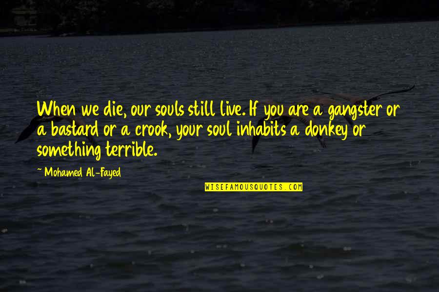 Inhabits Quotes By Mohamed Al-Fayed: When we die, our souls still live. If Inhabits Quotes By Mohamed Al-Fayed: When we die, our souls still live. If