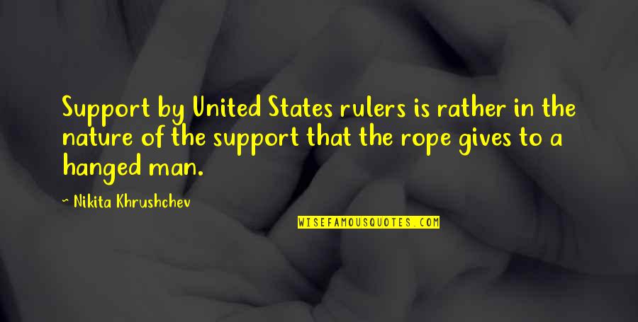 Inheemse Fruitsoorten Quotes By Nikita Khrushchev: Support by United States rulers is rather in