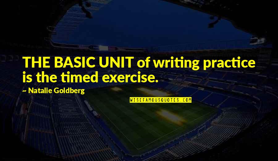 Inhouse Physicians Quotes By Natalie Goldberg: THE BASIC UNIT of writing practice is the