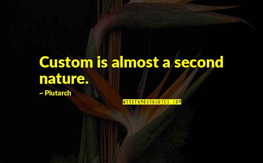 Inici L Jelent Se Quotes By Plutarch: Custom is almost a second nature.