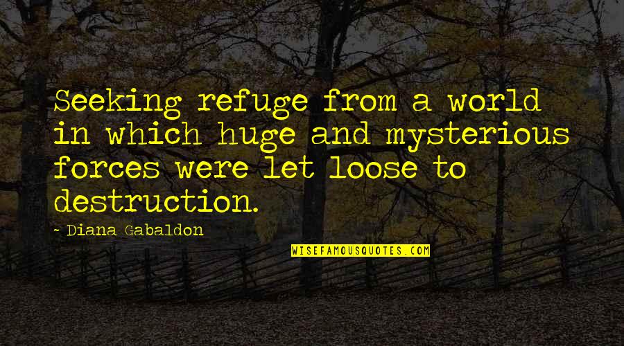Inicialmente Sinonimos Quotes By Diana Gabaldon: Seeking refuge from a world in which huge