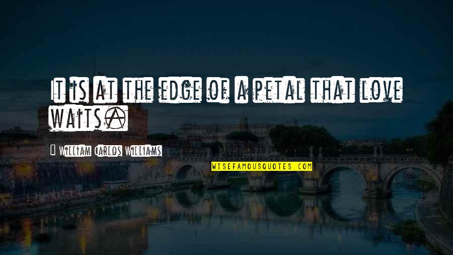 Iniesta Skills Quotes By William Carlos Williams: It is at the edge of a petal Iniesta Skills Quotes By William Carlos Williams: It is at the edge of a petal
