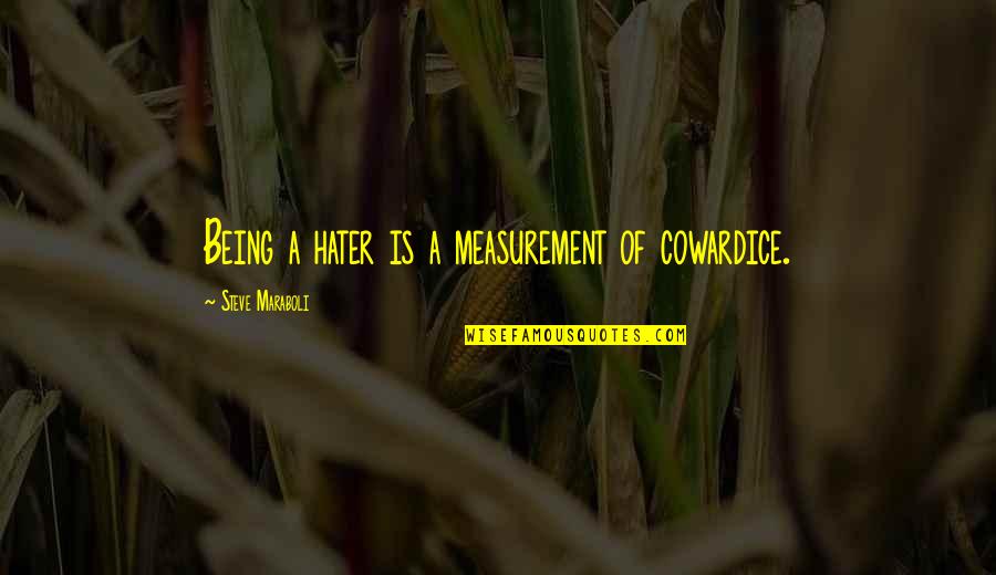 Inilexin Quotes By Steve Maraboli: Being a hater is a measurement of cowardice. Inilexin Quotes By Steve Maraboli: Being a hater is a measurement of cowardice.