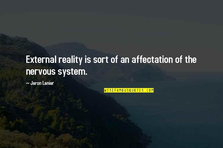 Inispirational Quotes By Jaron Lanier: External reality is sort of an affectation of