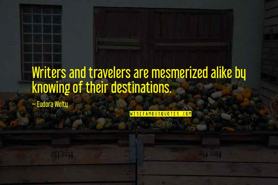 Inizio Charlotte Quotes By Eudora Welty: Writers and travelers are mesmerized alike by knowing