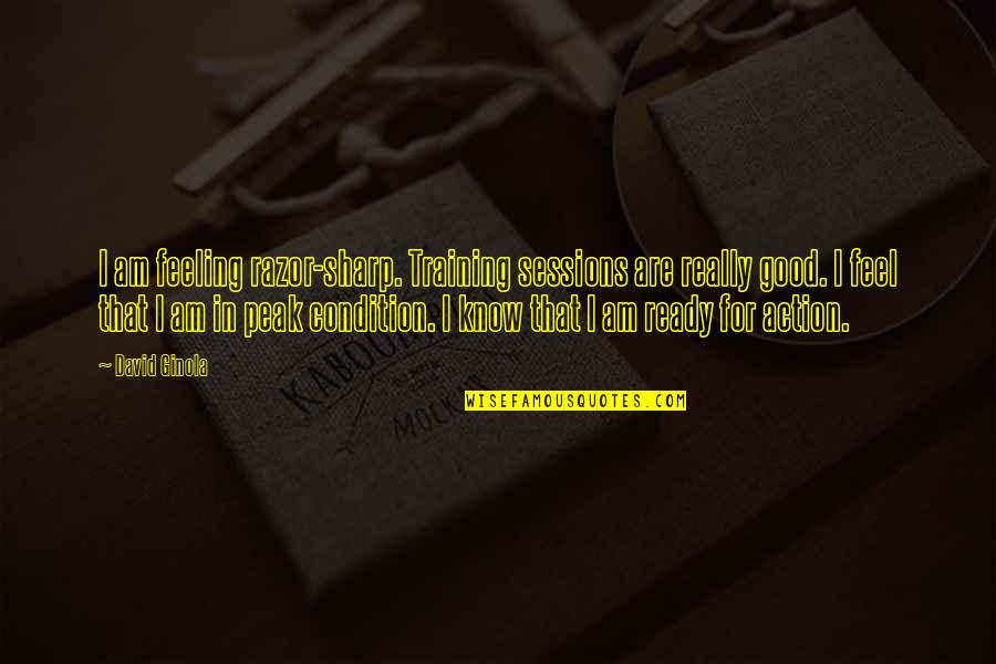 Injustice Martin Luther King Quote Quotes By David Ginola: I am feeling razor-sharp. Training sessions are really