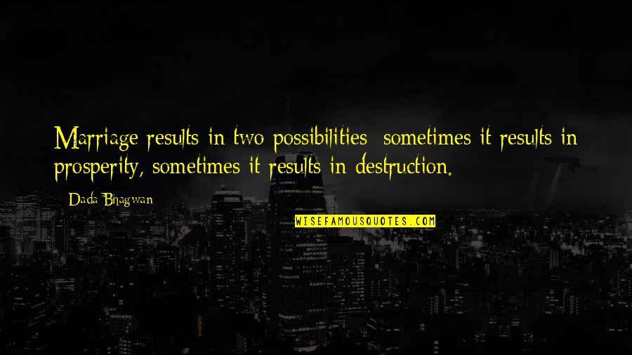 Ink Pads Quotes By Dada Bhagwan: Marriage results in two possibilities: sometimes it results Ink Pads Quotes By Dada Bhagwan: Marriage results in two possibilities: sometimes it results