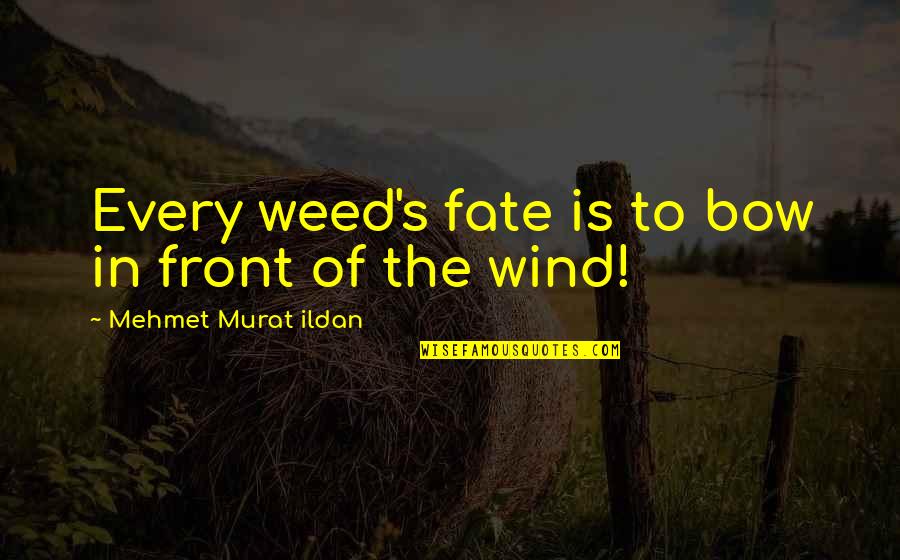 Inked Tattoo Quotes By Mehmet Murat Ildan: Every weed's fate is to bow in front