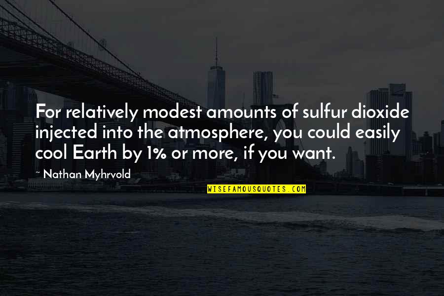 Inkheart Characters Quotes By Nathan Myhrvold: For relatively modest amounts of sulfur dioxide injected