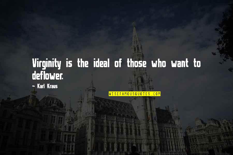 Inmovable Quotes By Karl Kraus: Virginity is the ideal of those who want