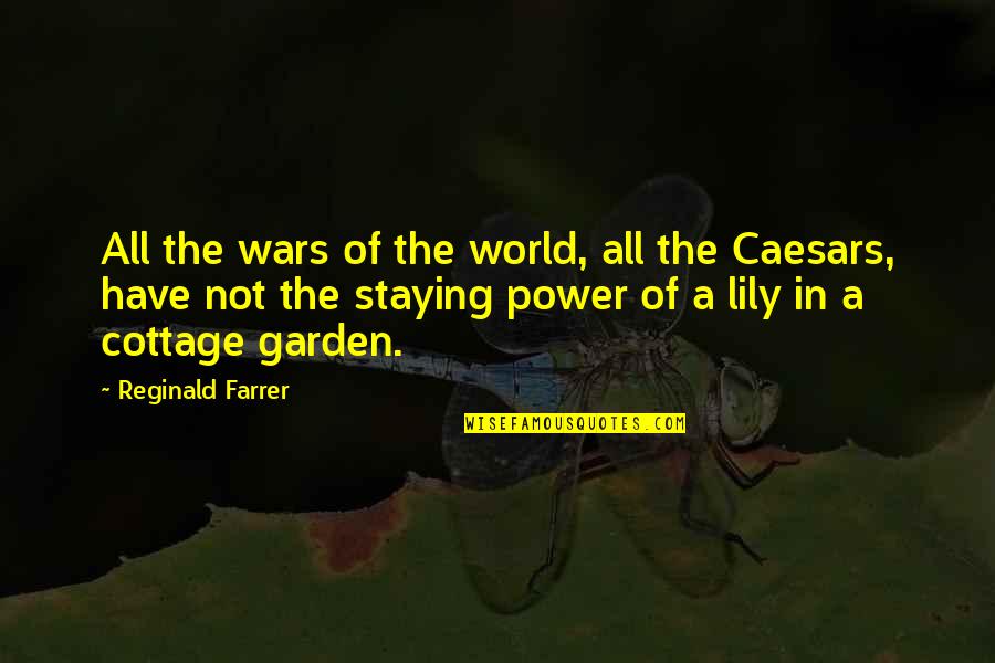 Inmovable Quotes By Reginald Farrer: All the wars of the world, all the