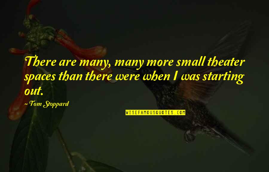 Inmyownmind Quotes By Tom Stoppard: There are many, many more small theater spaces