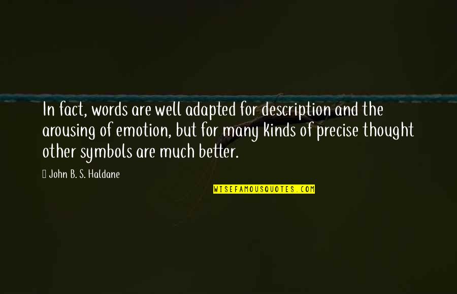 Innecesario Definicion Quotes By John B. S. Haldane: In fact, words are well adapted for description