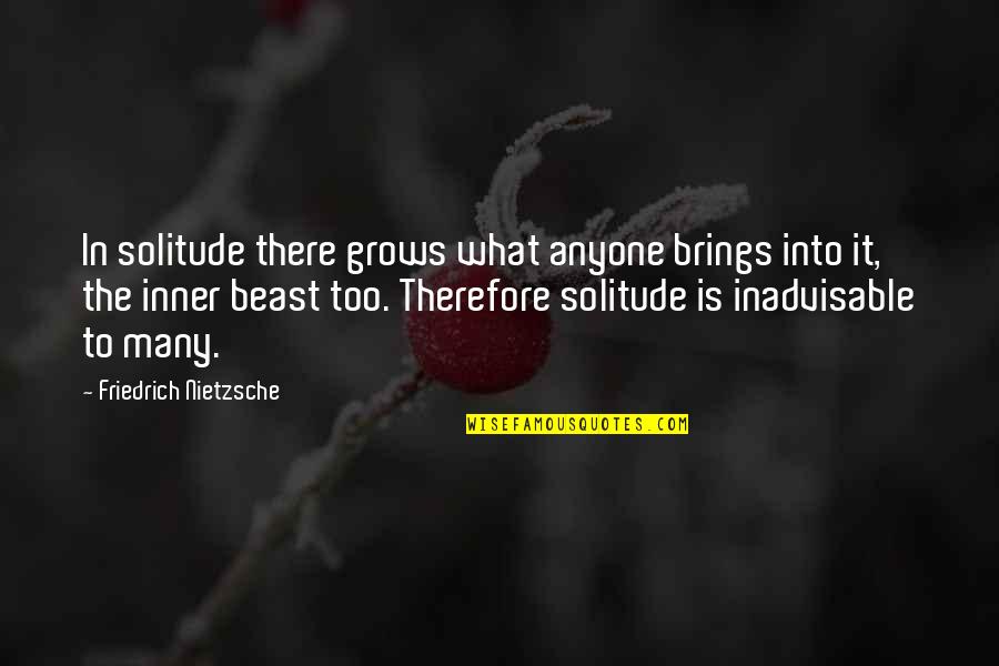 Inner Beast Quotes By Friedrich Nietzsche: In solitude there grows what anyone brings into