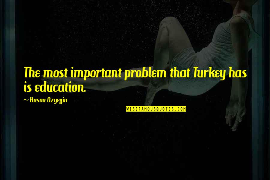 Inner Child Healing Quotes By Husnu Ozyegin: The most important problem that Turkey has is