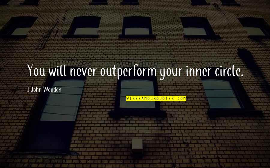 Inner Circle Quotes By John Wooden: You will never outperform your inner circle.