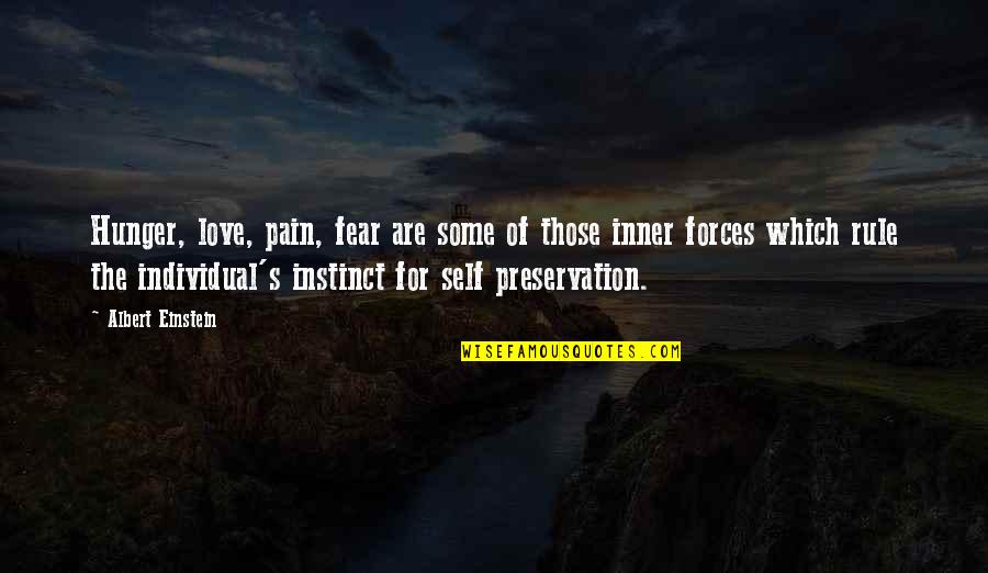 Inner Instinct Quotes By Albert Einstein: Hunger, love, pain, fear are some of those